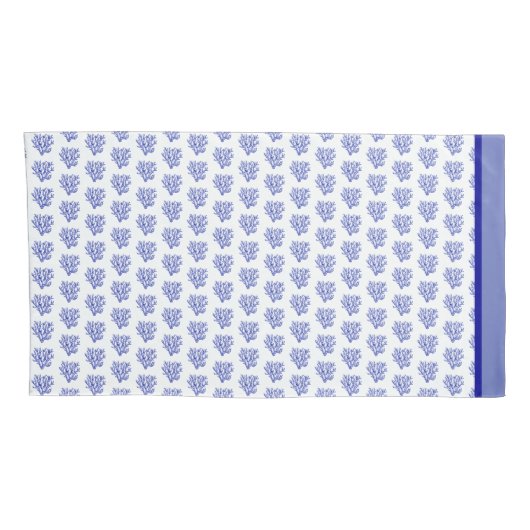 Housse D'oreillers Corail bleu et blanc (Dos-Droit)