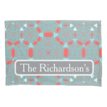 Corail Turquoise Gris Élégant Motif Géométrique