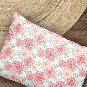 Housse D'oreillers Corail Vert frais Rouge Bleu Orange Retro Art Flor