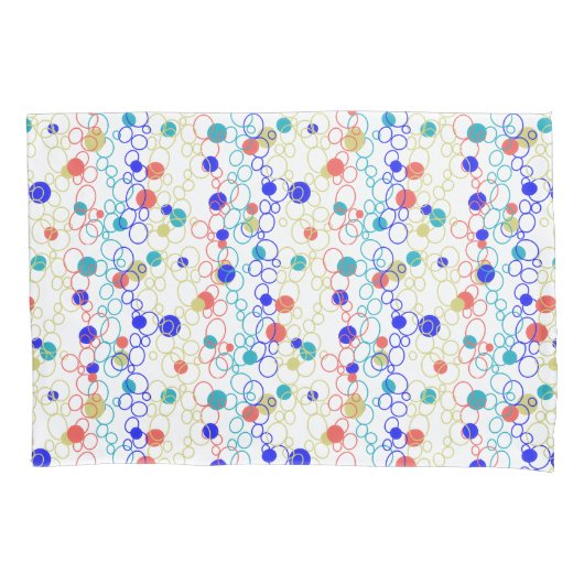 Housse D'oreillers Coral bleu Aqua Lime Cercles verts Points Coussin (devant-gauche)