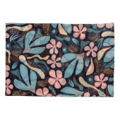 Housse D'oreillers Coral Blue Floral Dark Print (Dos)
