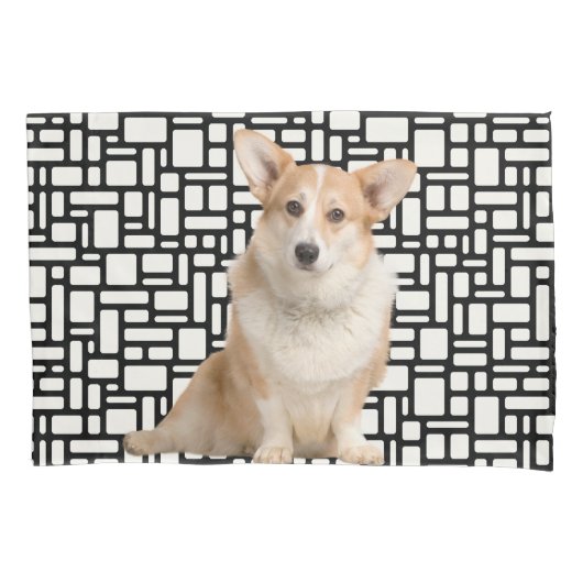 Housse D'oreillers Corgi Abstrait mignon (devant)