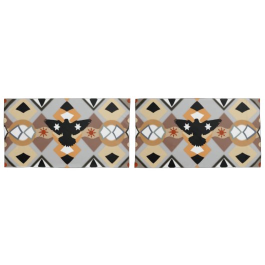 Housse D'oreillers Corneille amérindienne (devant-Set)