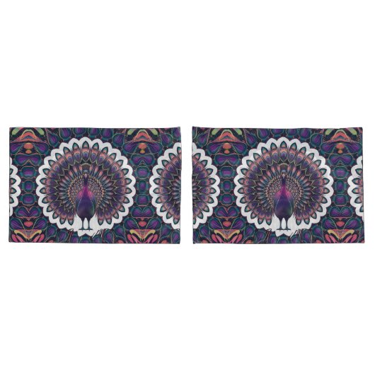 Housse D'oreillers Cosmic Peacock Mandala (Dos-Set)