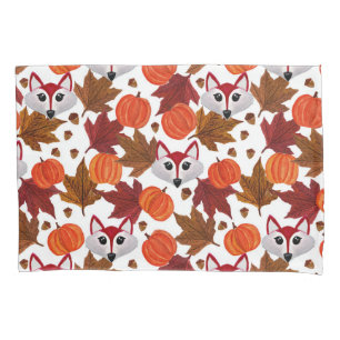 Housse D'oreillers Couleur d'eau Maple Leaf Citrouille Acorn Chat Fox