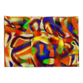 Housse D'oreillers Couleur imposante, combat bleu et orange (Dos-Droit)