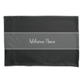 Housse D'oreillers Couleur solide Moderne Noir de base Monogramme (devant)