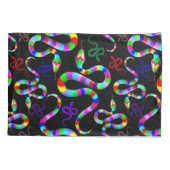 Housse D'oreillers Couleurs arc-en-ciel psychédéliques serpent (Dos)