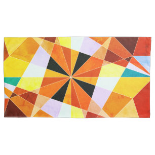 Housse D'oreillers Couleurs chaudes Cool formes géométriques angulair