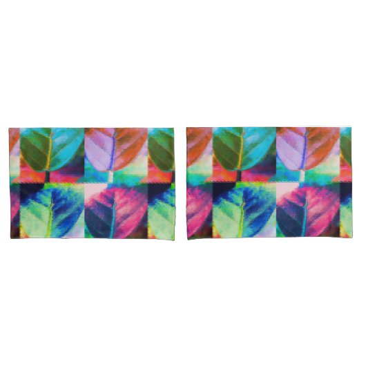 Housse D'oreillers Couleurs feuille (devant-Set)