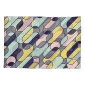 Housse D'oreillers Couleurs pâles géométriques : Motif rétro (Dos)