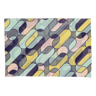 Housse D'oreillers Couleurs pâles géométriques : Motif rétro