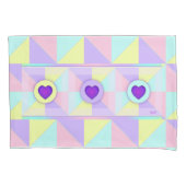 Housse D'oreillers Couleurs pastel & coeurs violets battre (devant)