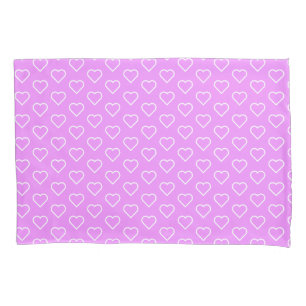 Housse D'oreillers Couleurs personnalisées - Coeurs blancs sur coule