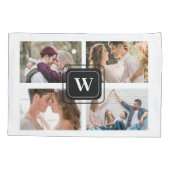 Housse D'oreillers Couples Initiales 4 Photo Monogramme Coussin Coque (Dos)