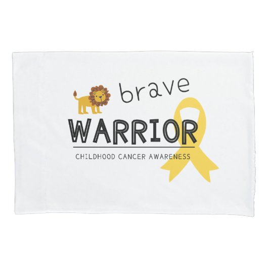 Housse D'oreillers courageux guerrier cancer de l'enfance Pillowcase (devant)