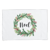 Housse D'oreillers Courbe d'aquarelle de Noël (devant-Droit)