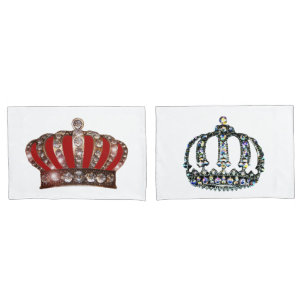 Housse D'oreillers Couronnes "King" et "Queen"
