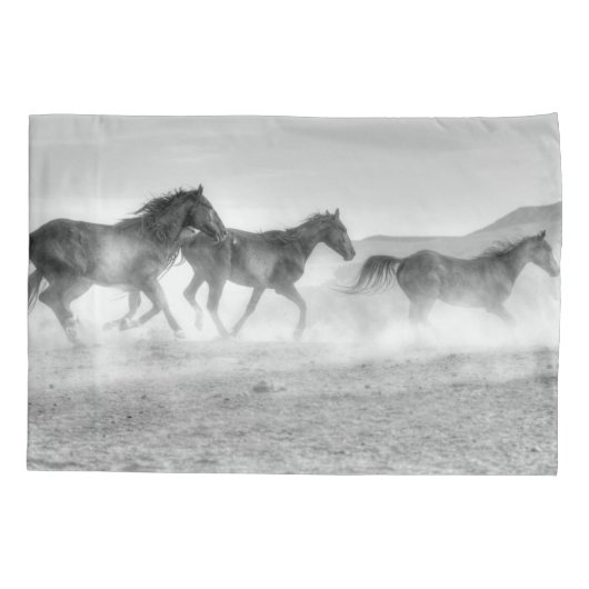 Housse D'oreillers Course de mustang (Dos-gauche)