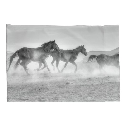 Housse D'oreillers Course de mustang (Dos-Droit)