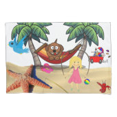 Housse D'oreillers Coussin Coque Beach Chien Starfish Sable (devant)