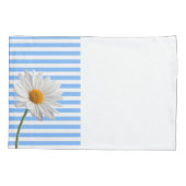 Housse D'oreillers Coussin Coque Bleu et Blanc Stripe Daisy (Dos)