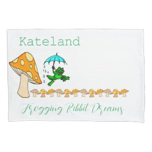 Housse D'oreillers Coussin Coque Frogging Ribbit Dreams Champignons