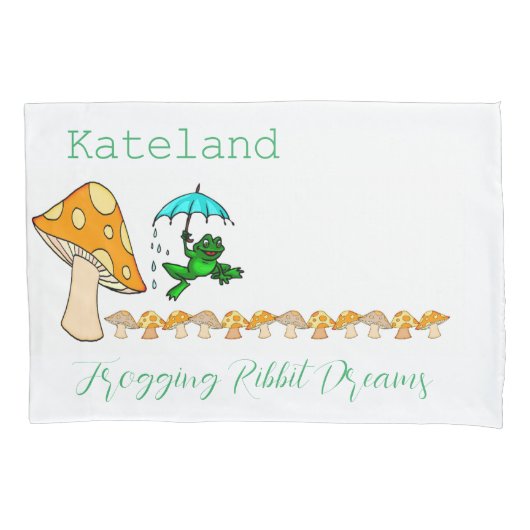 Housse D'oreillers Coussin Coque Frogging Ribbit Dreams Champignons (devant)