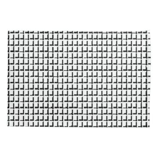 Housse D'oreillers Coussin Coque Noir et Blanc Carrés (Dos)