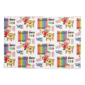 Housse D'oreillers Coussin Coque Trains Crayons Nombre Avion (Dos)
