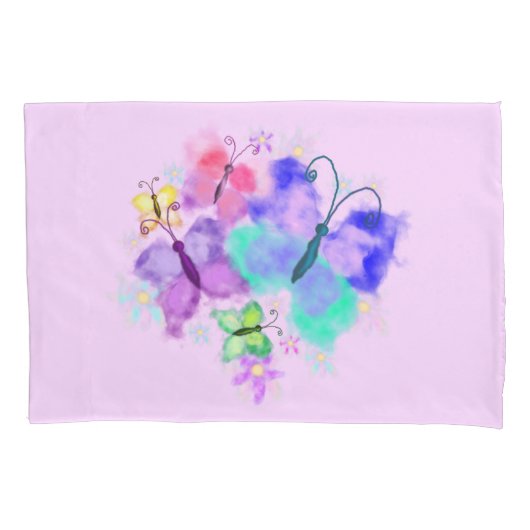 Housse D'oreillers Coussin de papillons d'aquarelle (devant)