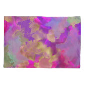 Housse D'oreillers Coussin d'encre rose, violet, vert en marbre (Dos-gauche)