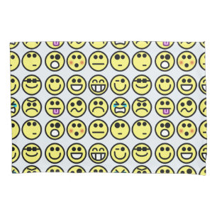 Housse D'oreillers coussin émoticon heureux face oreiller coque