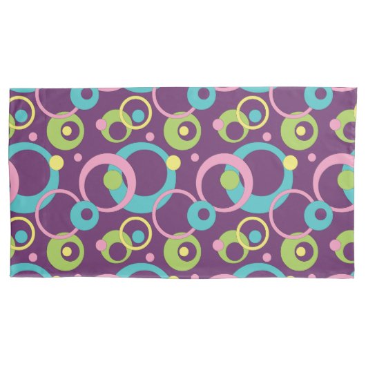 Housse D'oreillers Coussin Funky Purple Circles (devant)