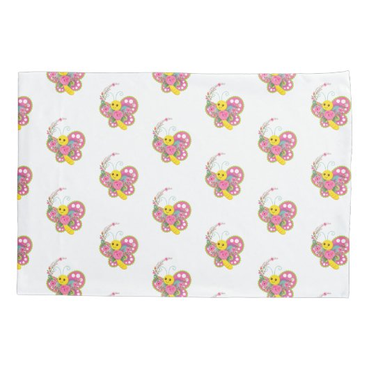Housse D'oreillers Coussin papillon Coque Floral (Dos)