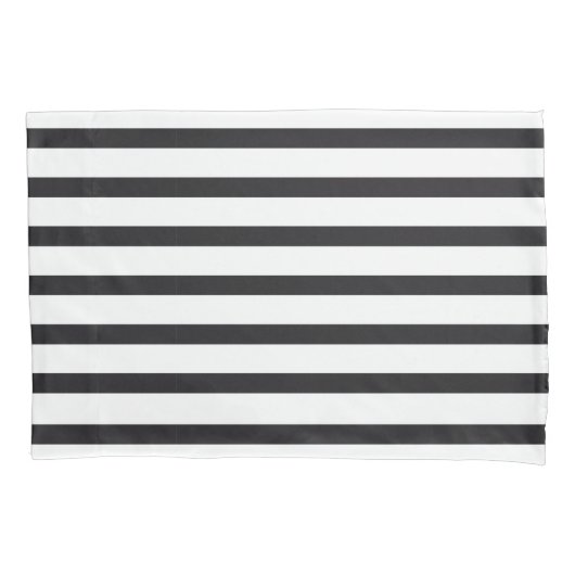 Housse D'oreillers Coussin rayé noir et blanc (devant)