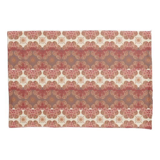 Housse D'oreillers Coussin rouge, brun, crème (devant-gauche)