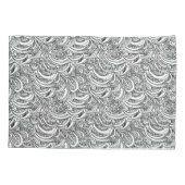 Housse D'oreillers coussins d'art en cachemire noir et blanc (Dos-gauche)