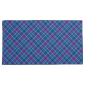 Housse D'oreillers Couvercles de Pillowcase - Tartan bleu rose violet (devant-Droit)