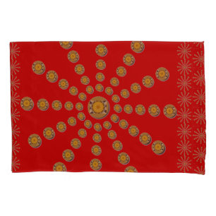 Housse D'oreillers Couvet de conception de points Polka rouge africai