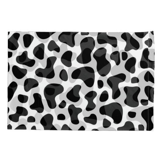 Housse D'oreillers Cow Black White patch Monogram Pillowcase (Dos-gauche)
