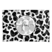 Housse D'oreillers Cow Black White patch Monogram Pillowcase (devant-gauche)