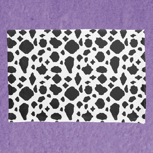 Housse D'oreillers Cow Pattern Animal Print Black White Country