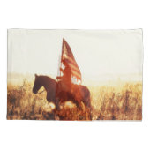 Housse D'oreillers Cowboy Portrait USA Flag Thème. (Dos)
