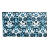 Housse D'oreillers Crâne à sucre bleu (Dos-Droit)