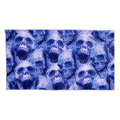Housse D'oreillers Crâne bleu foncé (Dos-Droit)