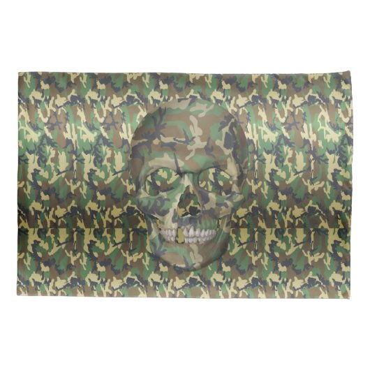 Housse D'oreillers Crâne Camouflé - Place Head Here (Dos)