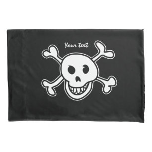 Housse D'oreillers Crâne noir et os protection contre les oreillers d