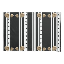 Crânes Coques coussins Coeurs noirs Blancs