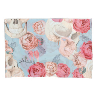 Housse D'oreillers Crânes et Motif Vintage Rose